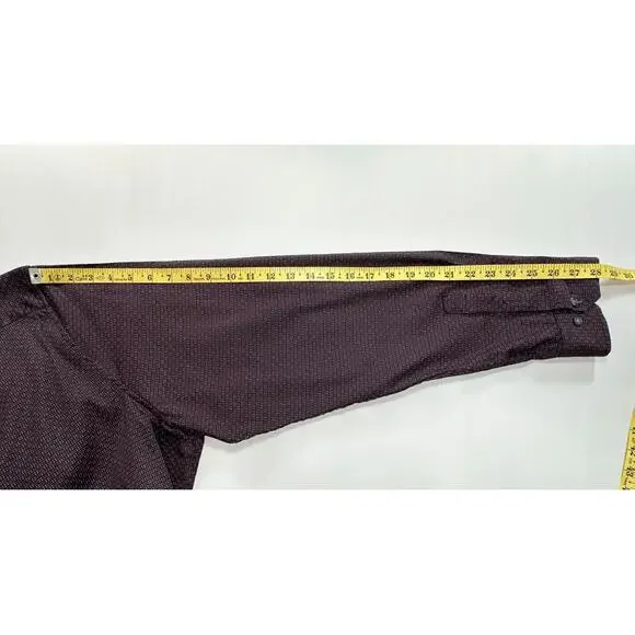 Tahari Regular Fit Stretch Dress Shirt Maroon Mens 2XL - Picture 5 of 8